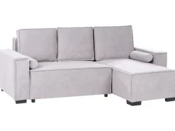 Divano letto angolare 3 posti EDANE Tessuto Grigio con contenitore Lato Sinistro