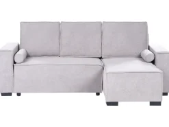 Divano letto angolare 3 posti EDANE Tessuto Grigio con contenitore Lato Sinistro