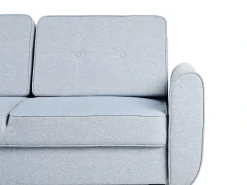 Divano letto angolare 3 posti SIMRIS Tessuto Azzurro con contenitore Lato destro