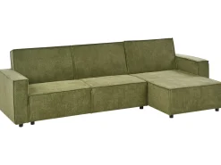 Divano letto angolare 3 posti ROMEDAL II Tessuto Verde scuro Lato Sinistro