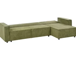 Divano letto angolare 3 posti ROMEDAL II Tessuto Verde scuro Lato Sinistro