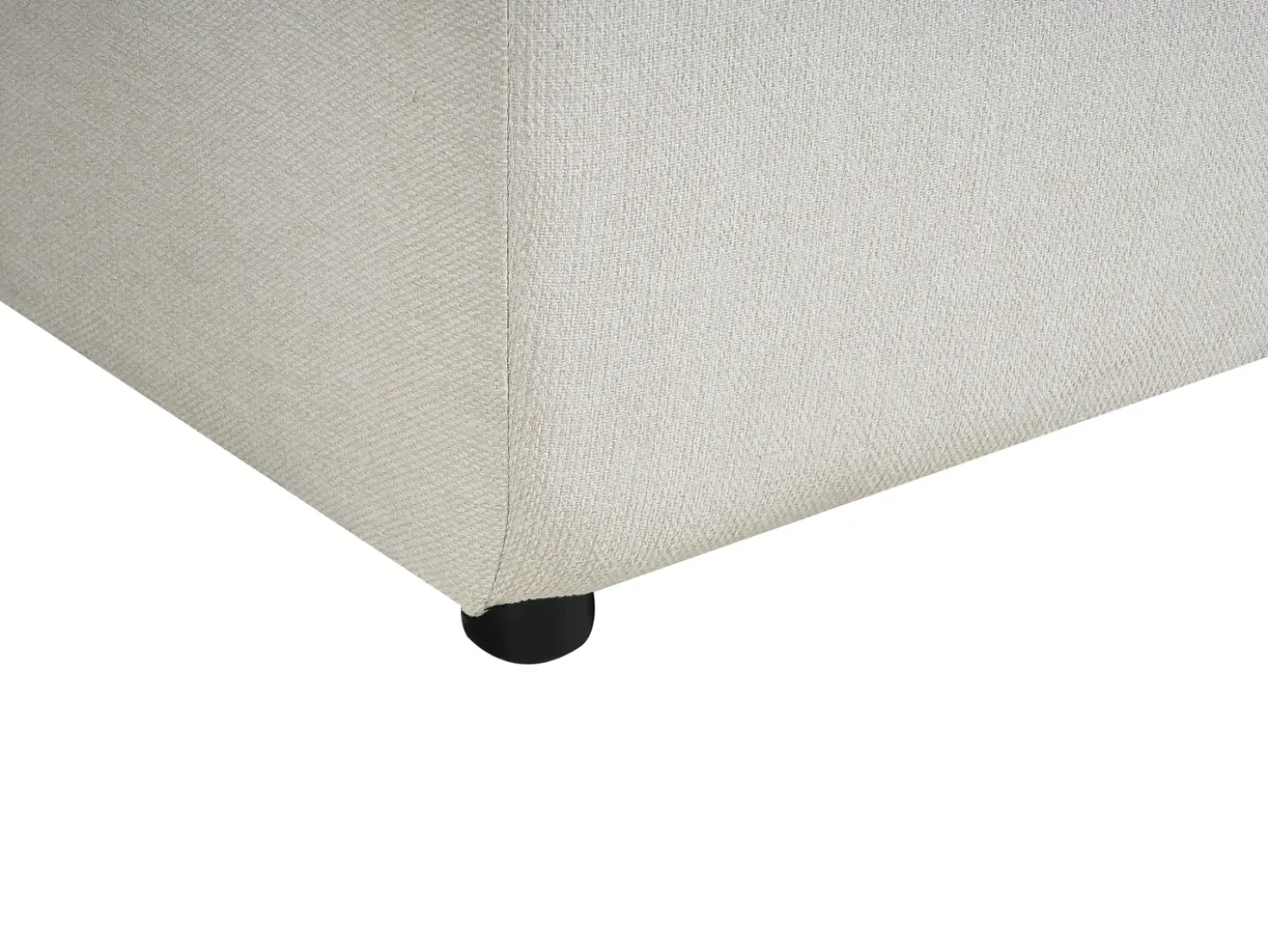Divano letto angolare 3 posti LUSPA Tessuto Beige chiaro con contenitore Lato destro