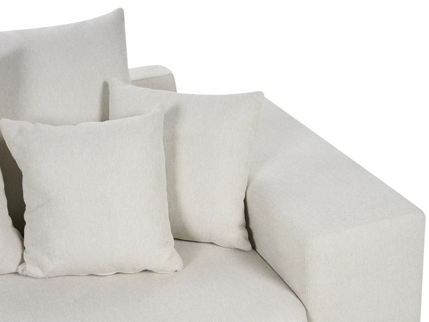 Divano letto angolare 3 posti LUSPA Tessuto Beige chiaro con contenitore Lato destro