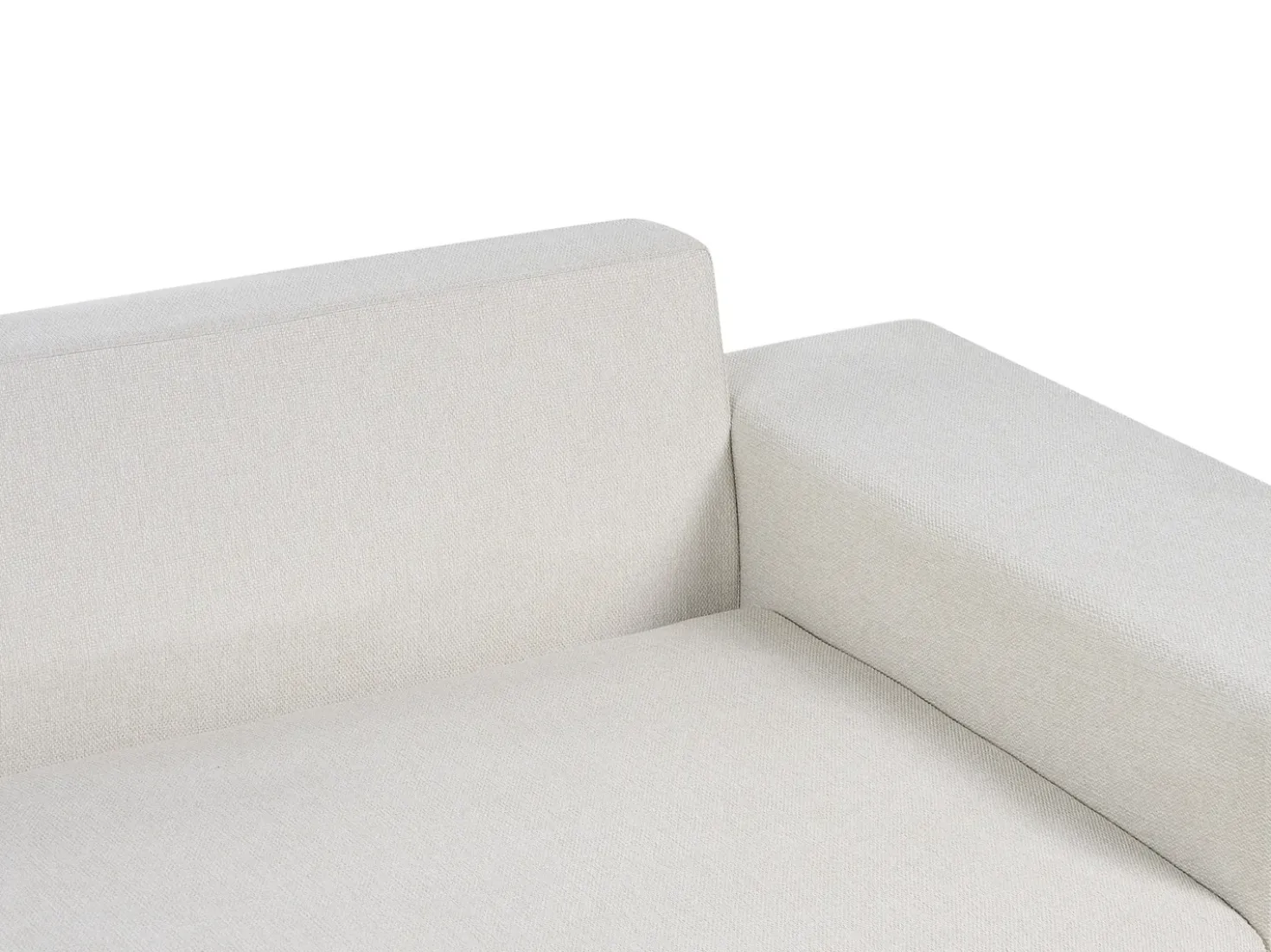Divano letto angolare 3 posti LUSPA Tessuto Beige chiaro con contenitore Lato destro