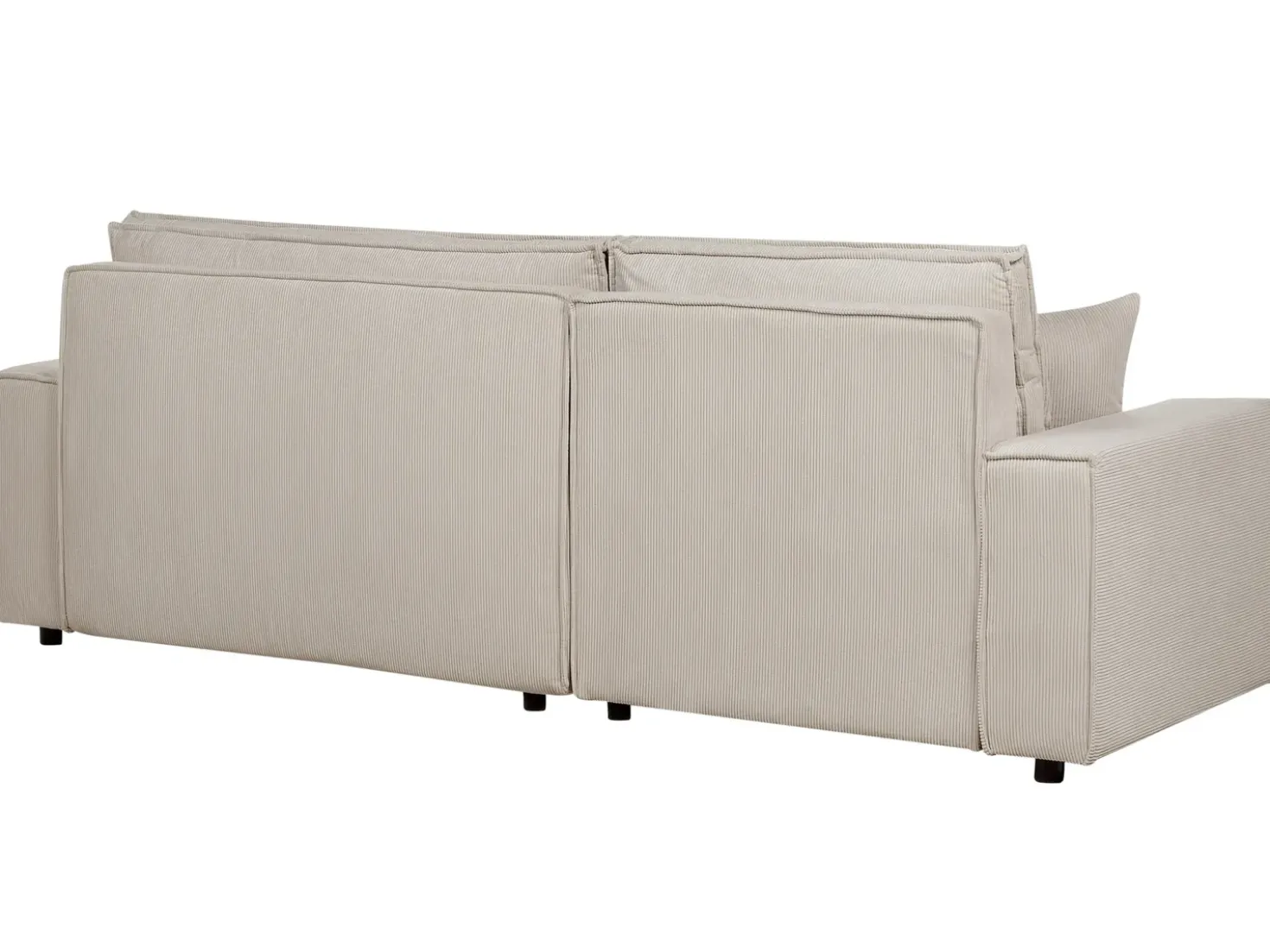Divano letto angolare 3 posti ABACKA Velluto a coste Beige Lato destro