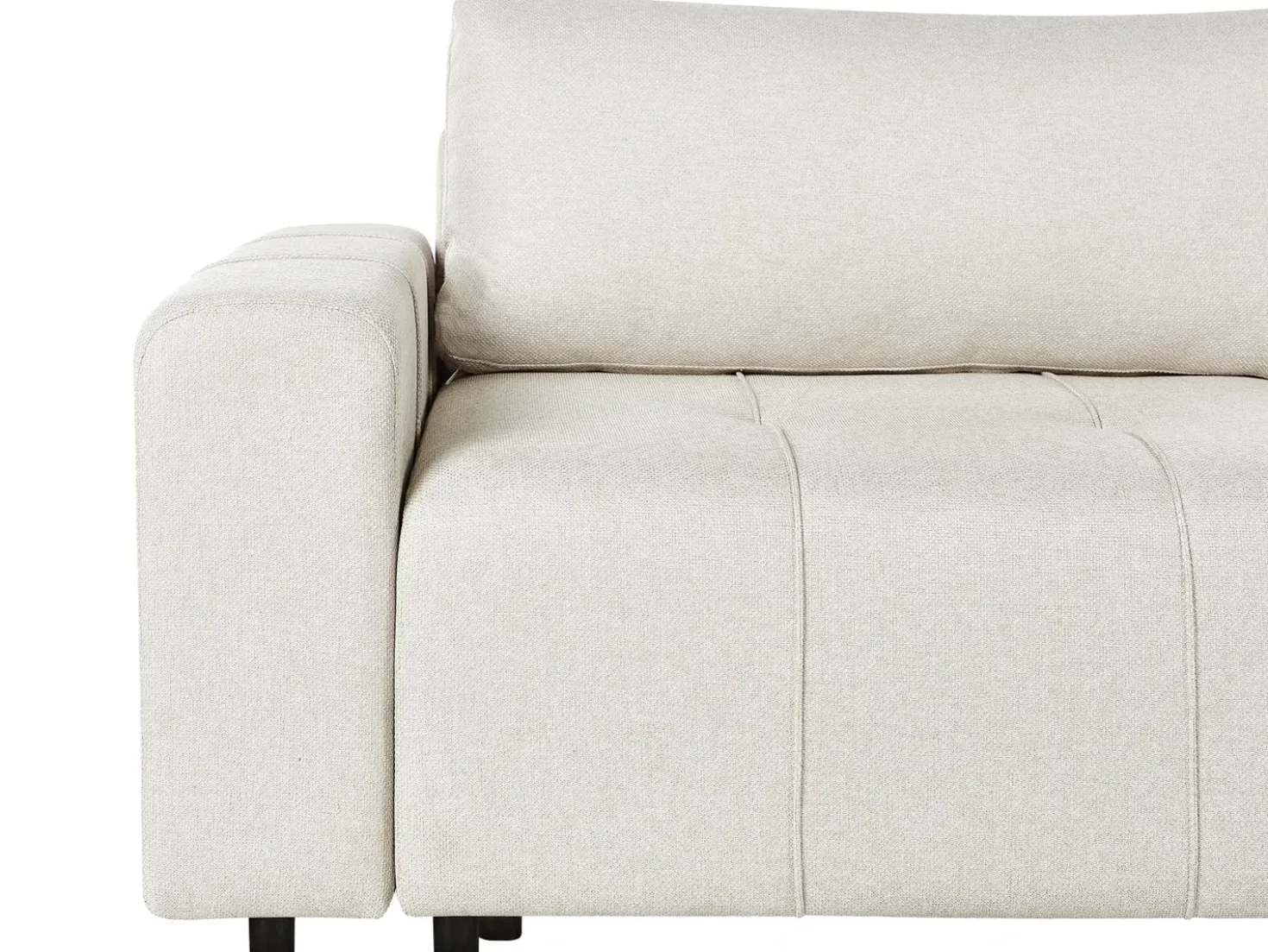 Divano letto angolare 4 posti INNVIK Tessuto Beige chiaro con contenitore Lato Sinistro