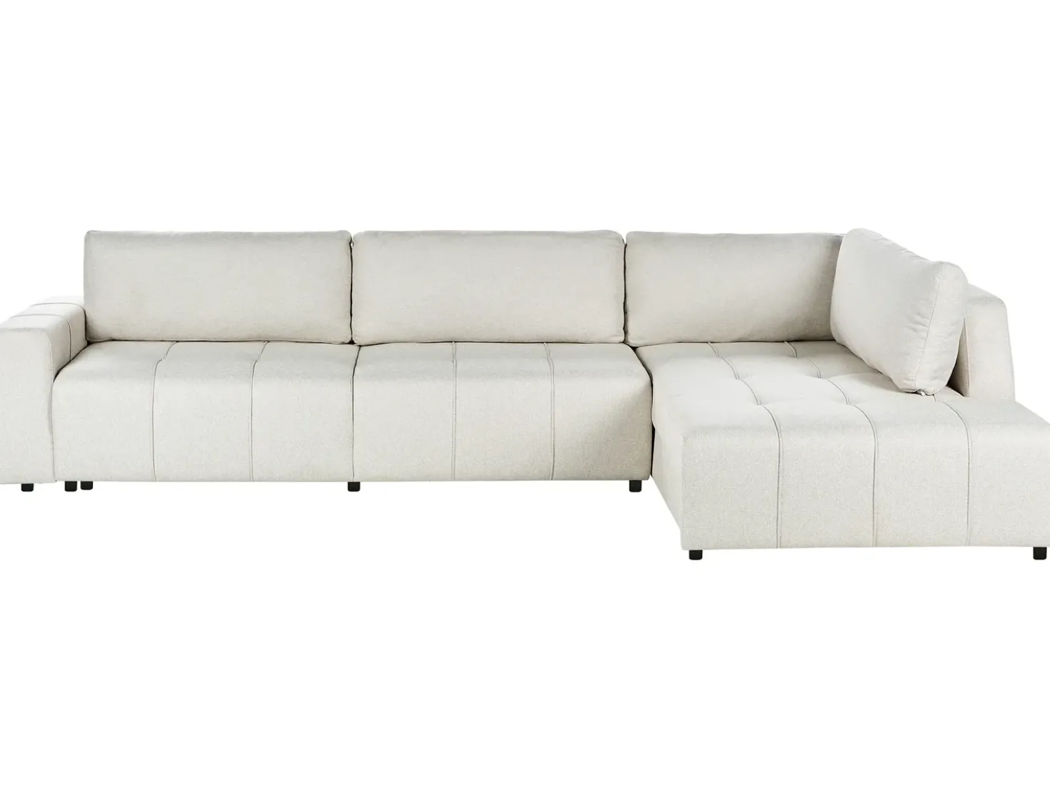 Divano letto angolare 4 posti INNVIK Tessuto Beige chiaro con contenitore Lato Sinistro