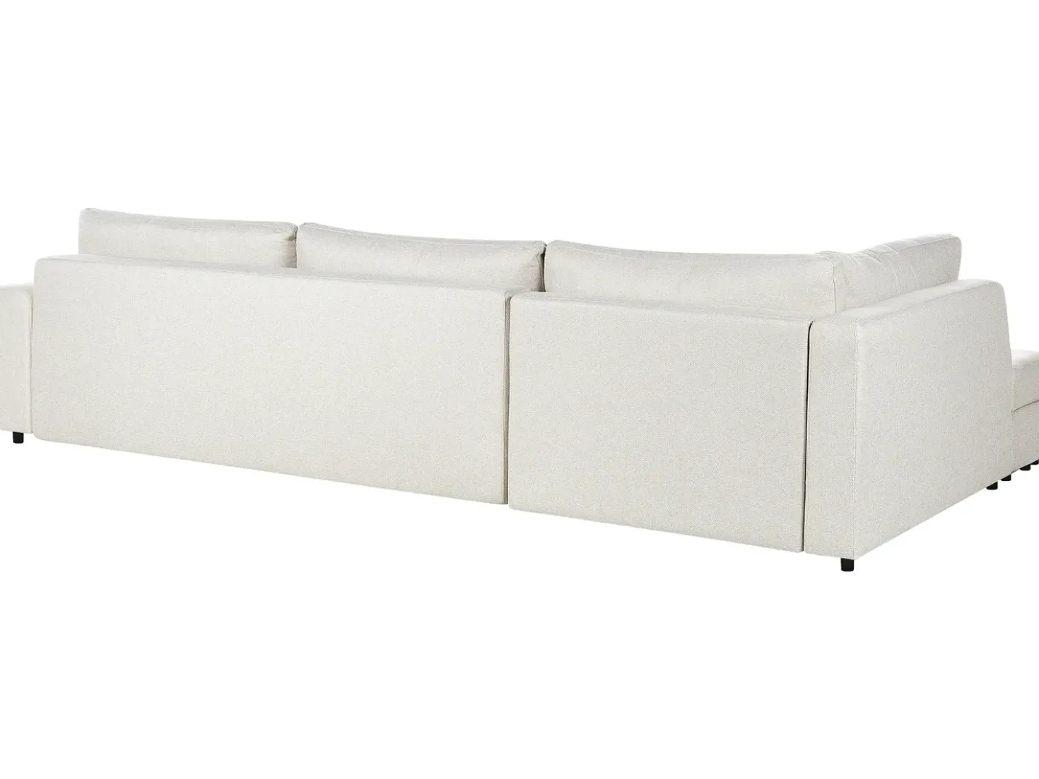 Divano letto angolare 4 posti INNVIK Tessuto Beige chiaro con contenitore Lato Sinistro
