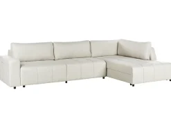 Divano letto angolare 4 posti INNVIK Tessuto Beige chiaro con contenitore Lato Sinistro