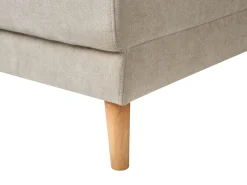 Divano letto angolare 3 posti NUBORG Ciniglia Beige chiaro Lato Sinistro