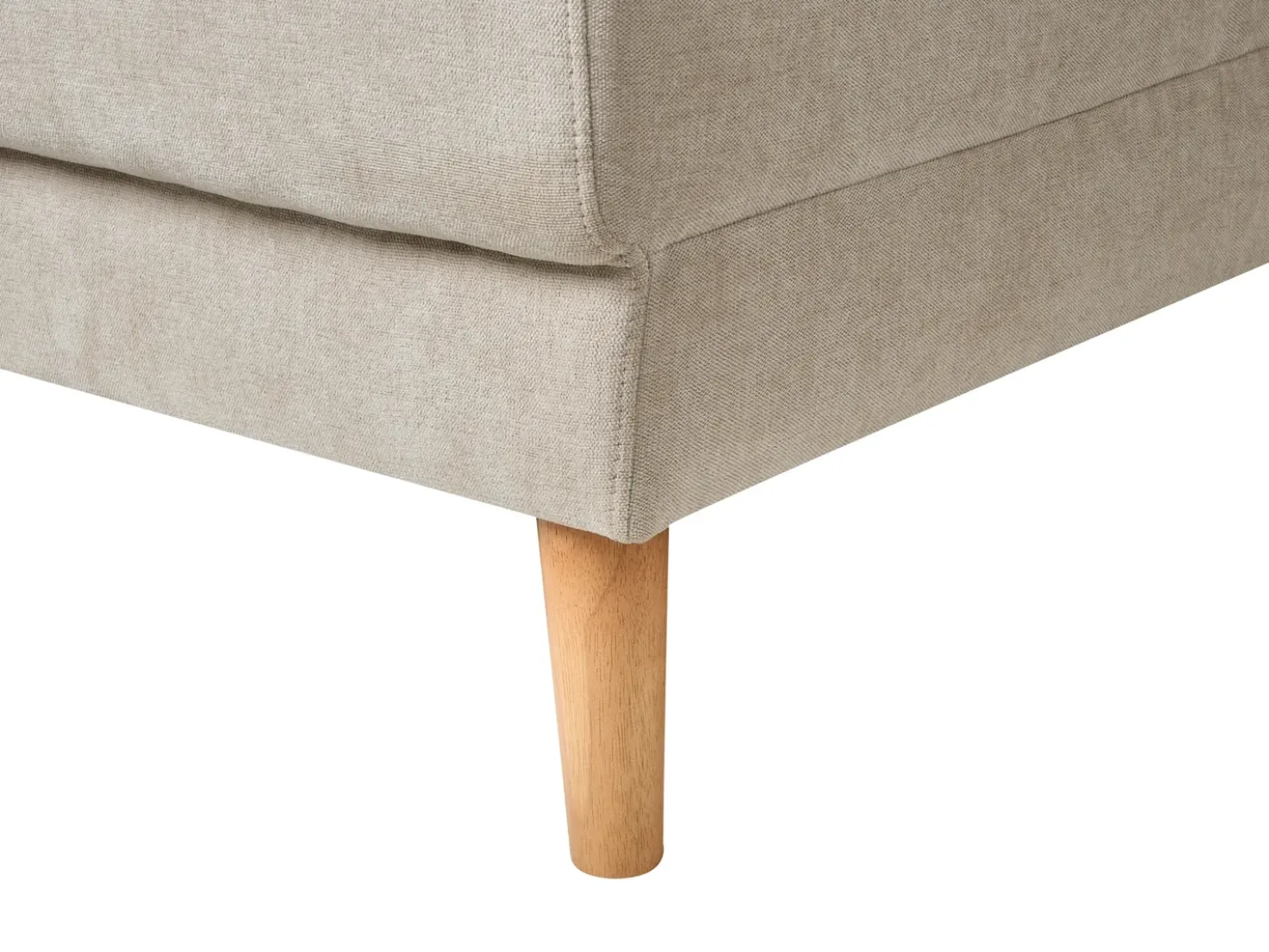 Divano letto angolare 3 posti NUBORG Ciniglia Beige chiaro Lato Sinistro