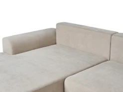 Divano letto angolare 3 posti NUBORG Ciniglia Beige chiaro Lato Sinistro