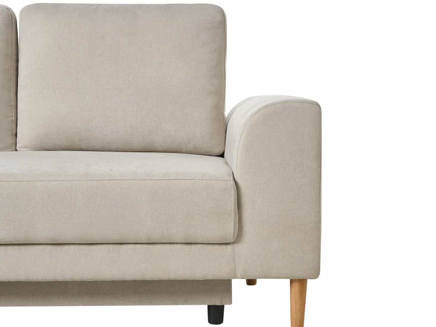 Divano letto angolare 3 posti NUBORG Ciniglia Beige chiaro Lato Sinistro