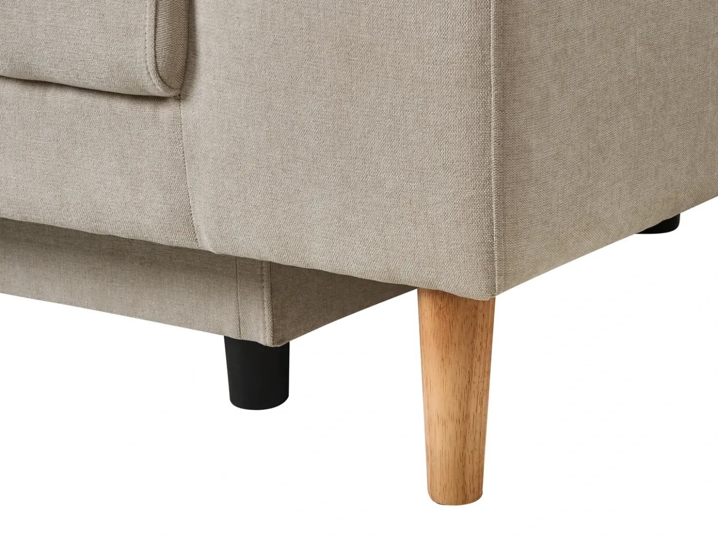 Divano letto angolare 3 posti NUBORG Ciniglia Beige chiaro Lato Sinistro