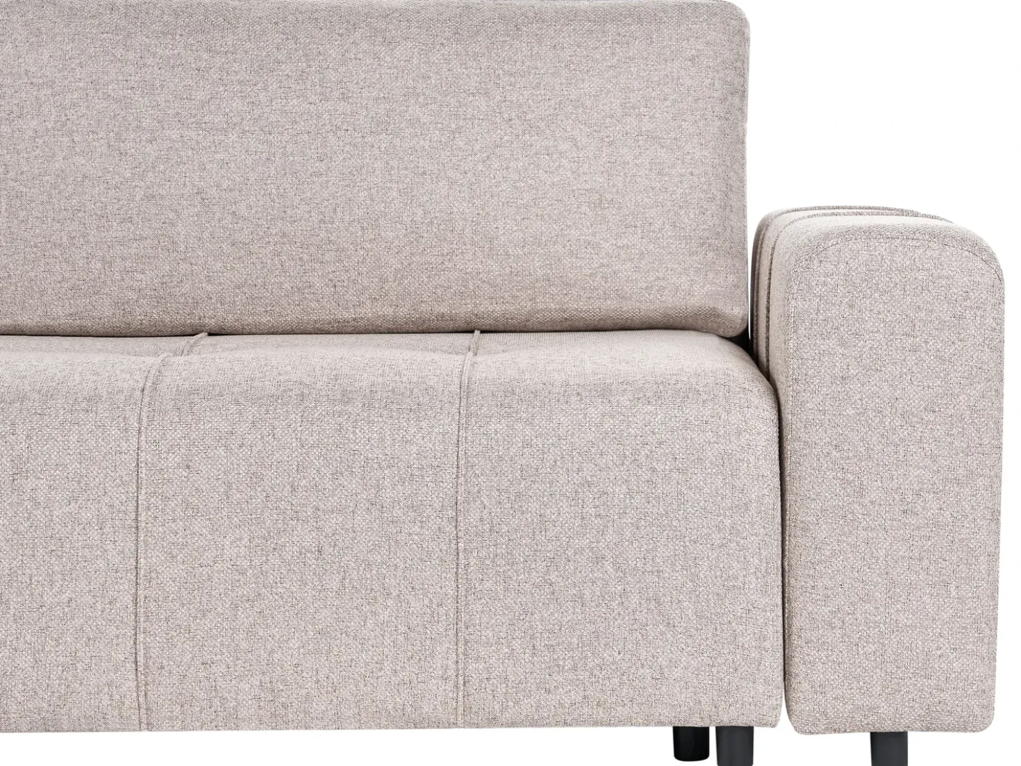 Divano letto angolare 3 posti INNVIK Tessuto Marrone chiaro con contenitore Lato destro