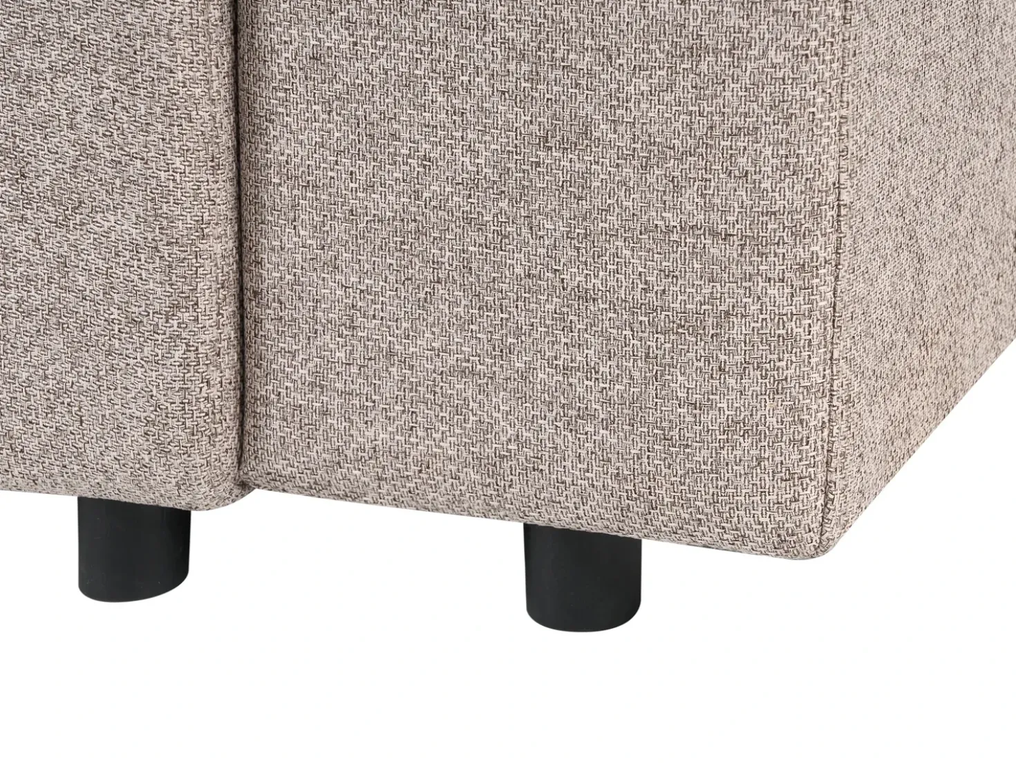 Divano letto angolare 3 posti INNVIK Tessuto Marrone chiaro con contenitore Lato destro