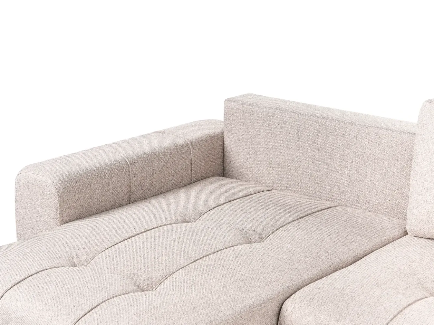 Divano letto angolare 3 posti INNVIK Tessuto Marrone chiaro con contenitore Lato destro