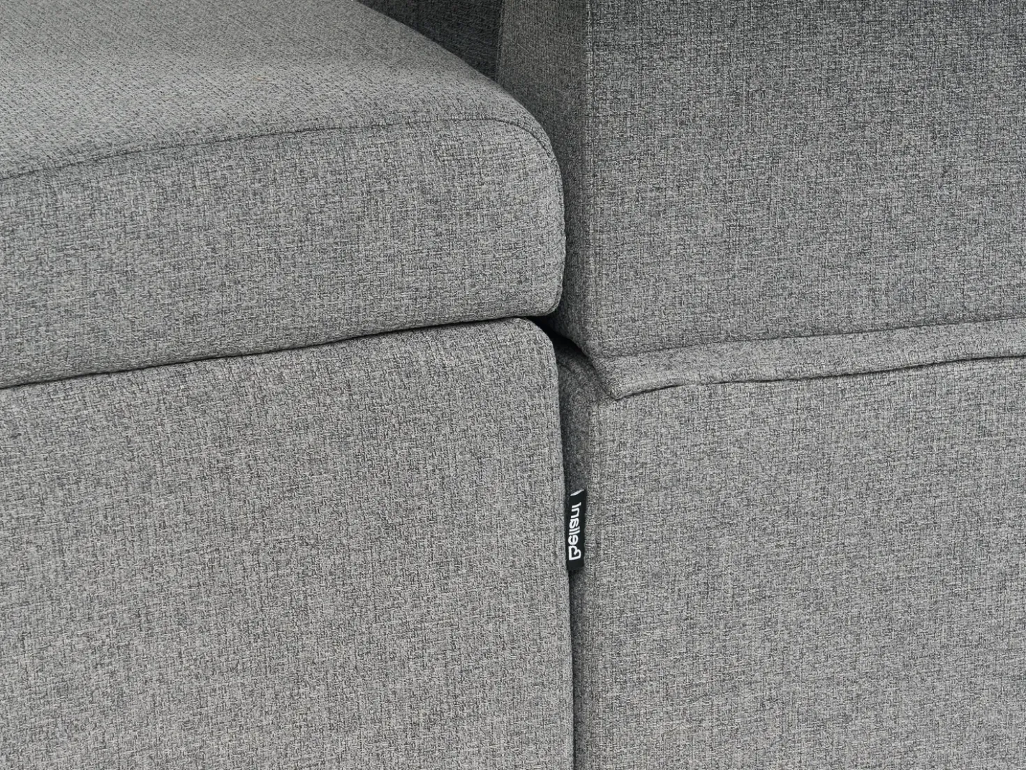 Divano letto angolare 3 posti HRISEY Lino sintetico Grigio con contenitore Lato Sinistro