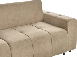 Divano letto angolare 3 posti INNVIK Tessuto Marrone con contenitore Lato destro