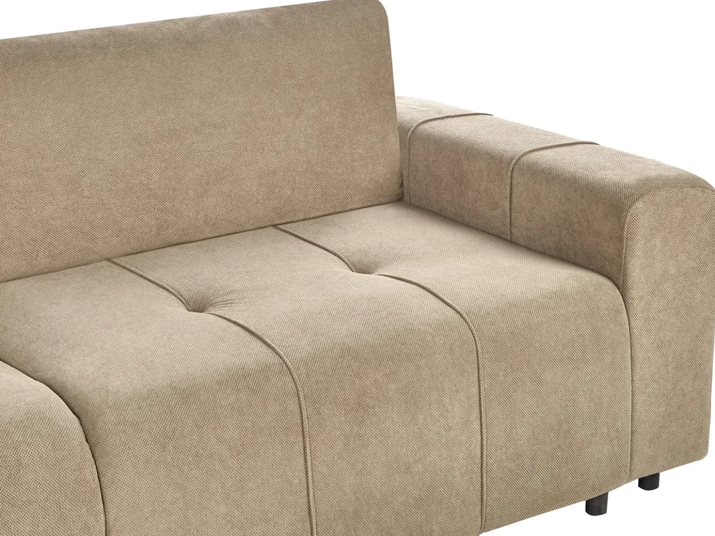 Divano letto angolare 3 posti INNVIK Tessuto Marrone con contenitore Lato destro