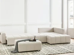 Divano letto angolare 4 posti INNVIK Tessuto Beige chiaro Lato Sinistro