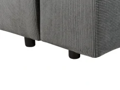 Divano letto angolare 3 posti LUSPA Velluto a coste Grigio scuro con contenitore Lato destro