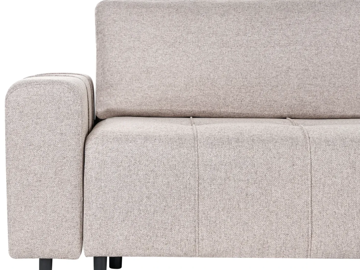 Divano letto angolare 3 posti INNVIK Tessuto Marrone chiaro con contenitore Lato Sinistro