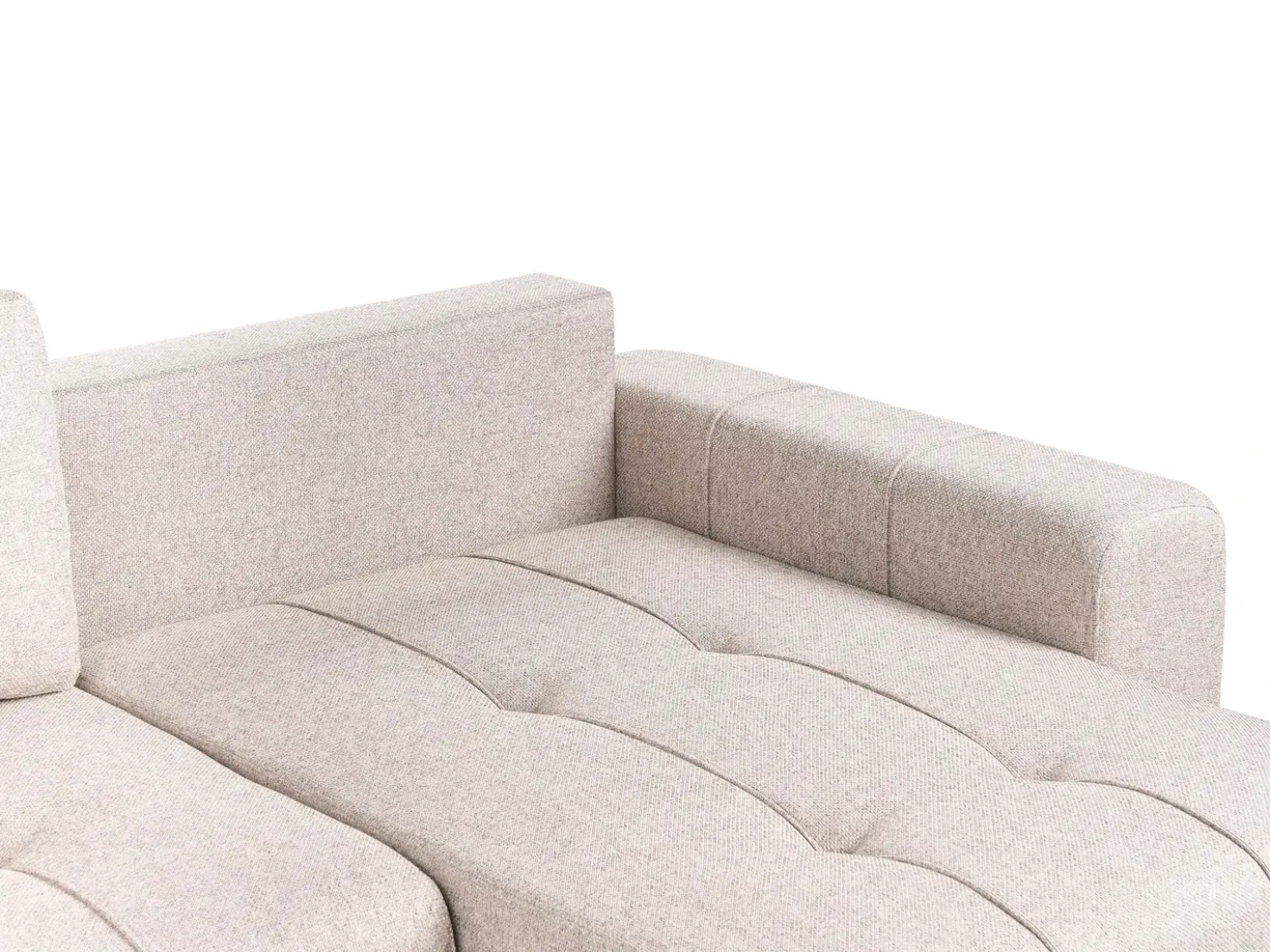 Divano letto angolare 3 posti INNVIK Tessuto Marrone chiaro con contenitore Lato Sinistro