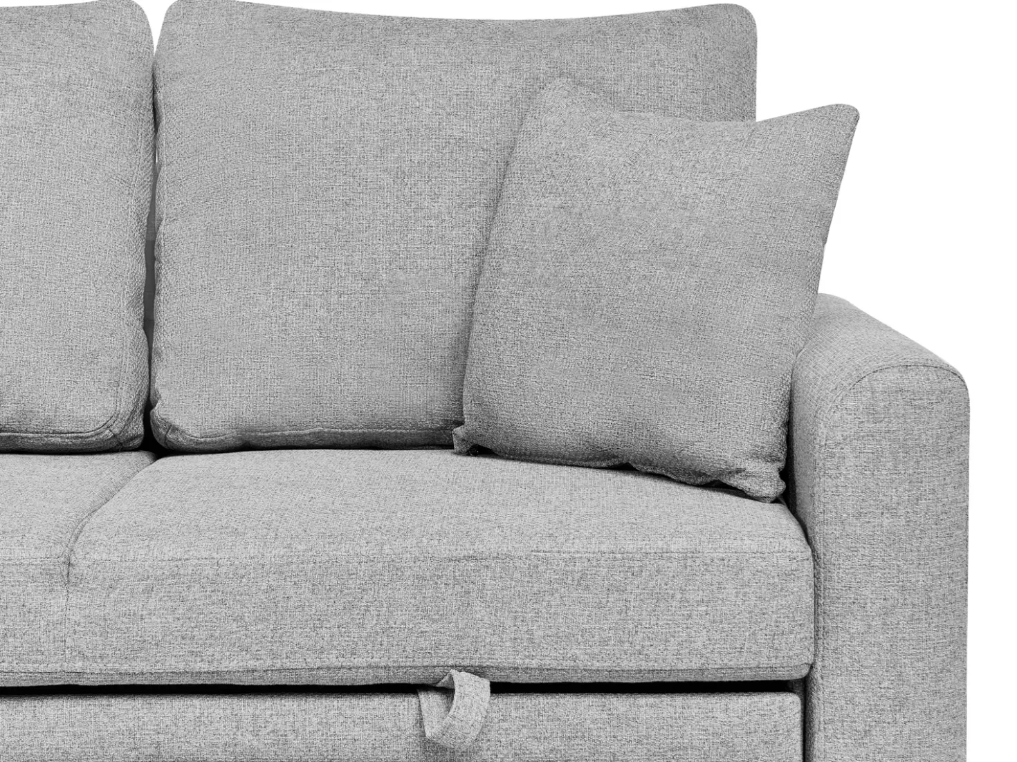 Divano letto angolare 3 posti NASSJO Lino sintetico Grigio Lato destro