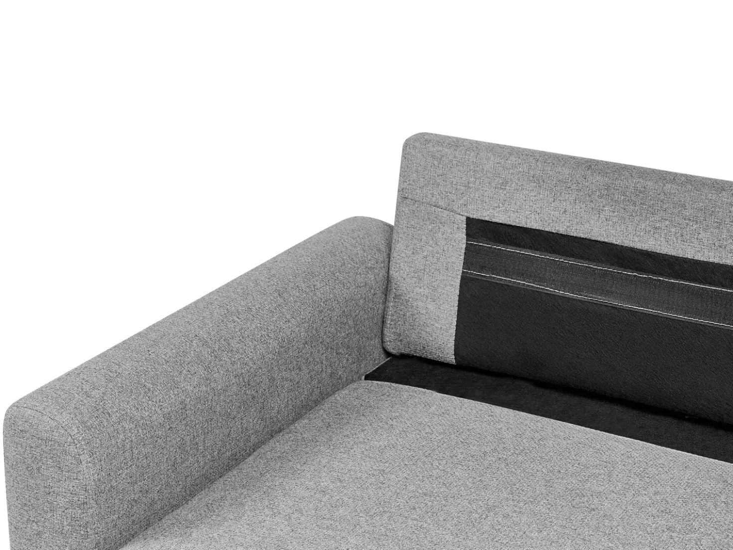 Divano letto angolare 3 posti NASSJO Lino sintetico Grigio Lato destro