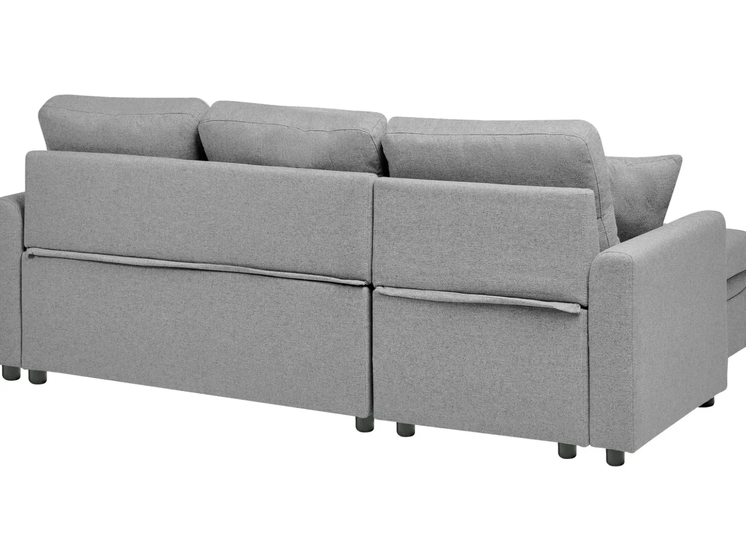 Divano letto angolare 3 posti NASSJO Lino sintetico Grigio Lato destro