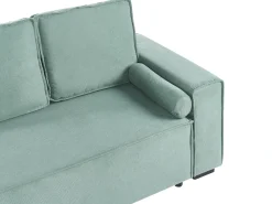 Divano letto angolare 3 posti EDANE Tessuto Verde chiaro con contenitore Lato destro