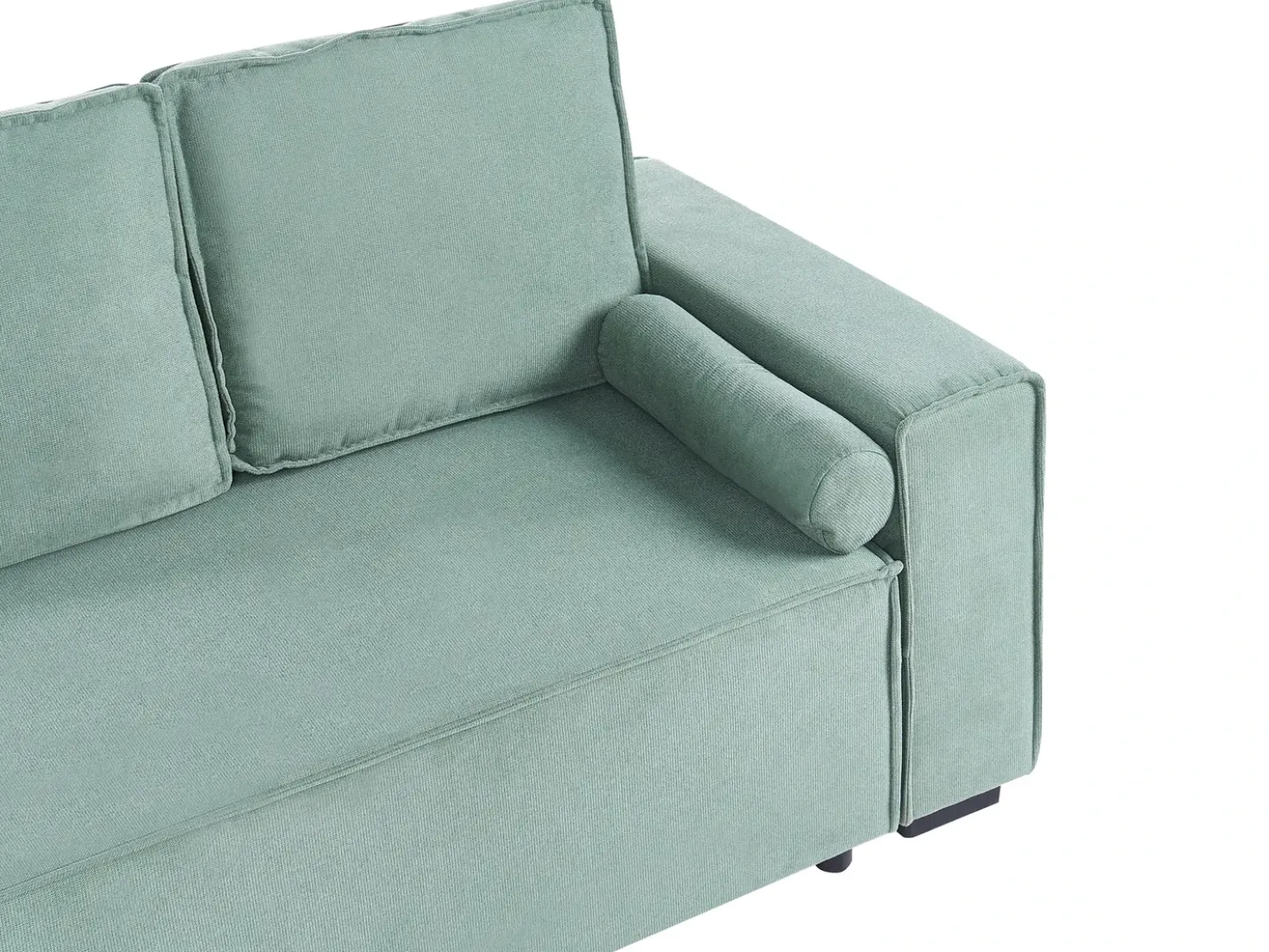 Divano letto angolare 3 posti EDANE Tessuto Verde chiaro con contenitore Lato destro