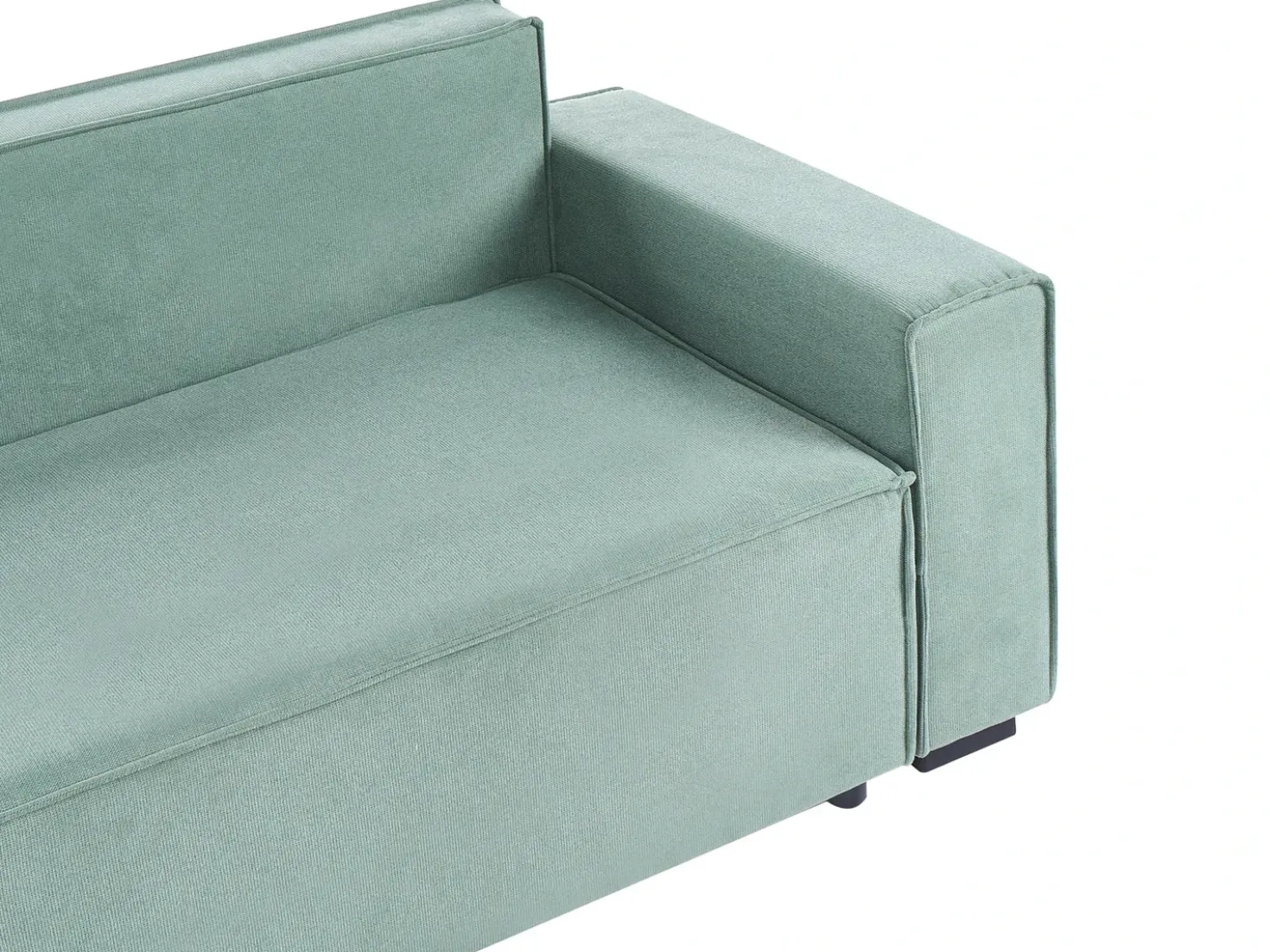 Divano letto angolare 3 posti EDANE Tessuto Verde chiaro con contenitore Lato destro