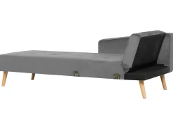 Divano letto angolare 4 posti VADSO Velluto Grigio Lato destro