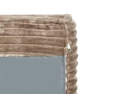 Divano letto angolare 3 posti ABACKA Velluto a coste Marrone chiaro con contenitore Lato Sinistro
