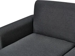 Divano letto angolare 3 posti OLLSTA Tessuto Nero Lato destro