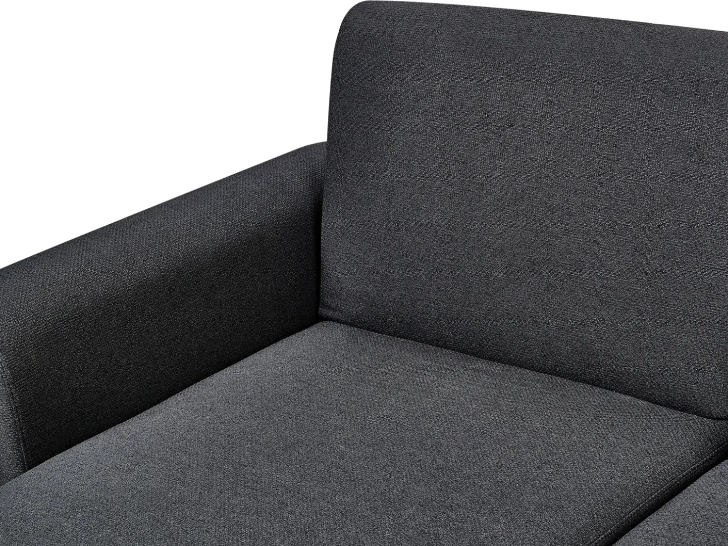 Divano letto angolare 3 posti OLLSTA Tessuto Nero Lato destro