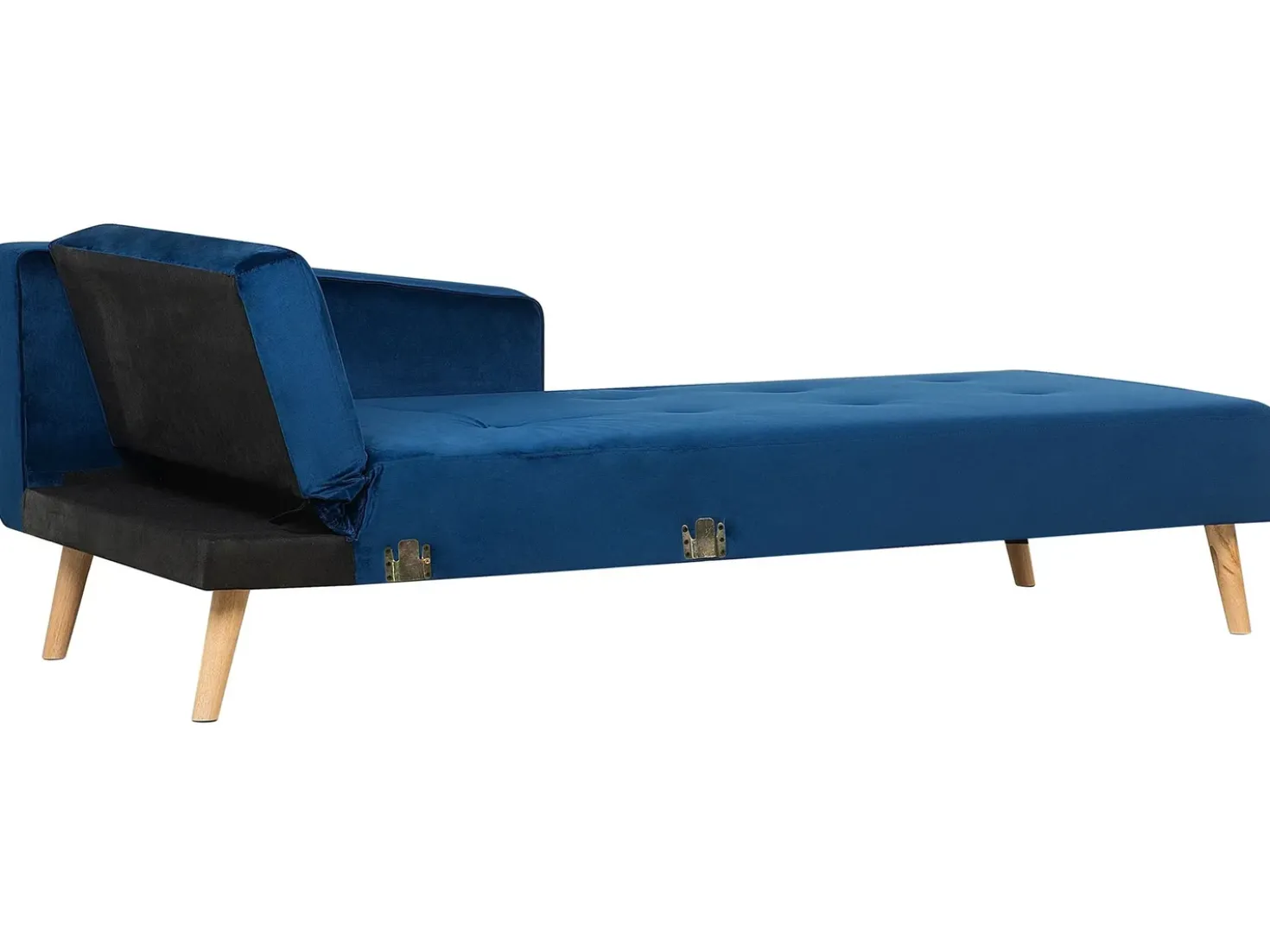 Divano letto angolare 4 posti VADSO Velluto Blu marino Lato Sinistro