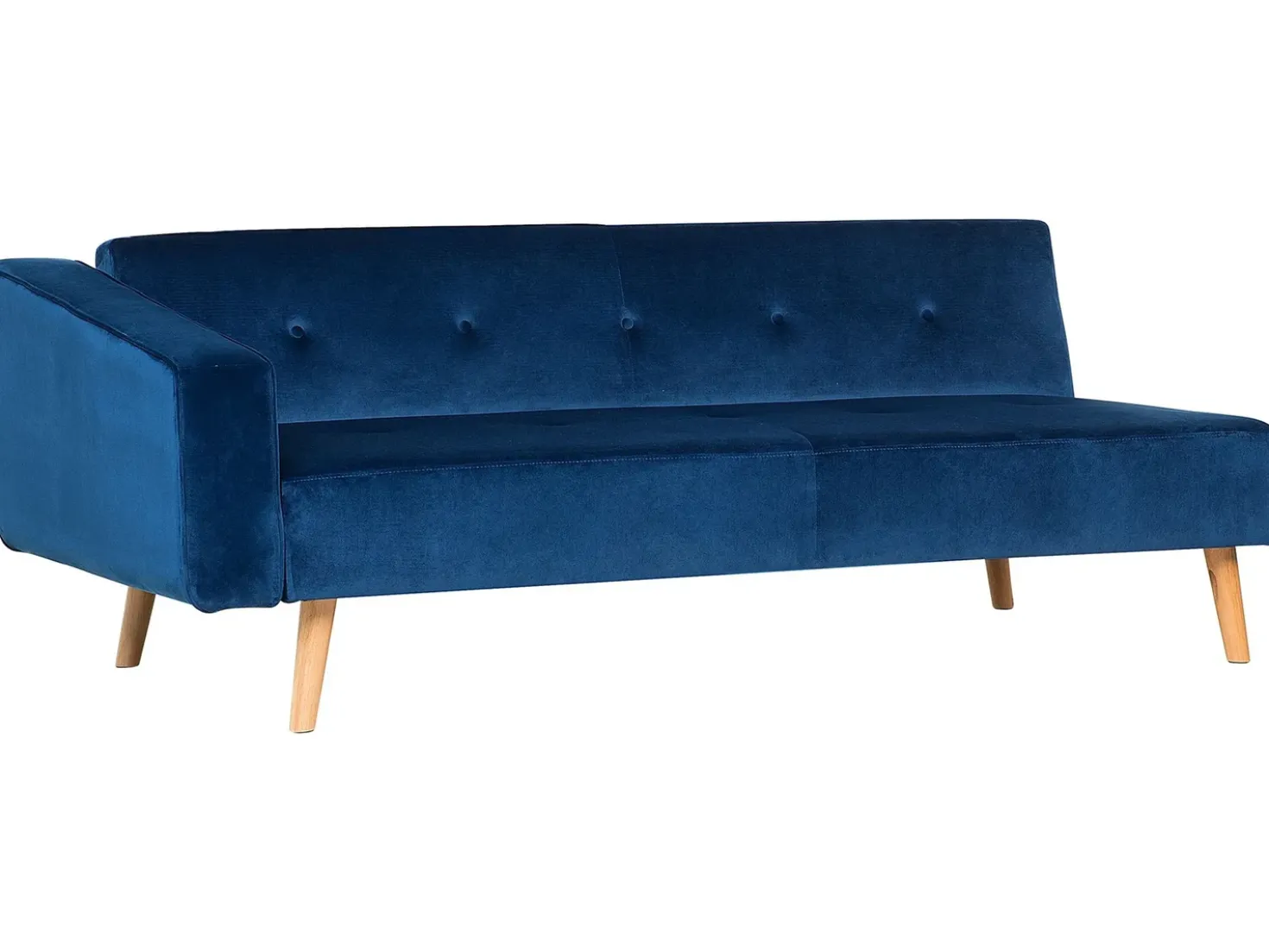 Divano letto angolare 4 posti VADSO Velluto Blu marino Lato Sinistro