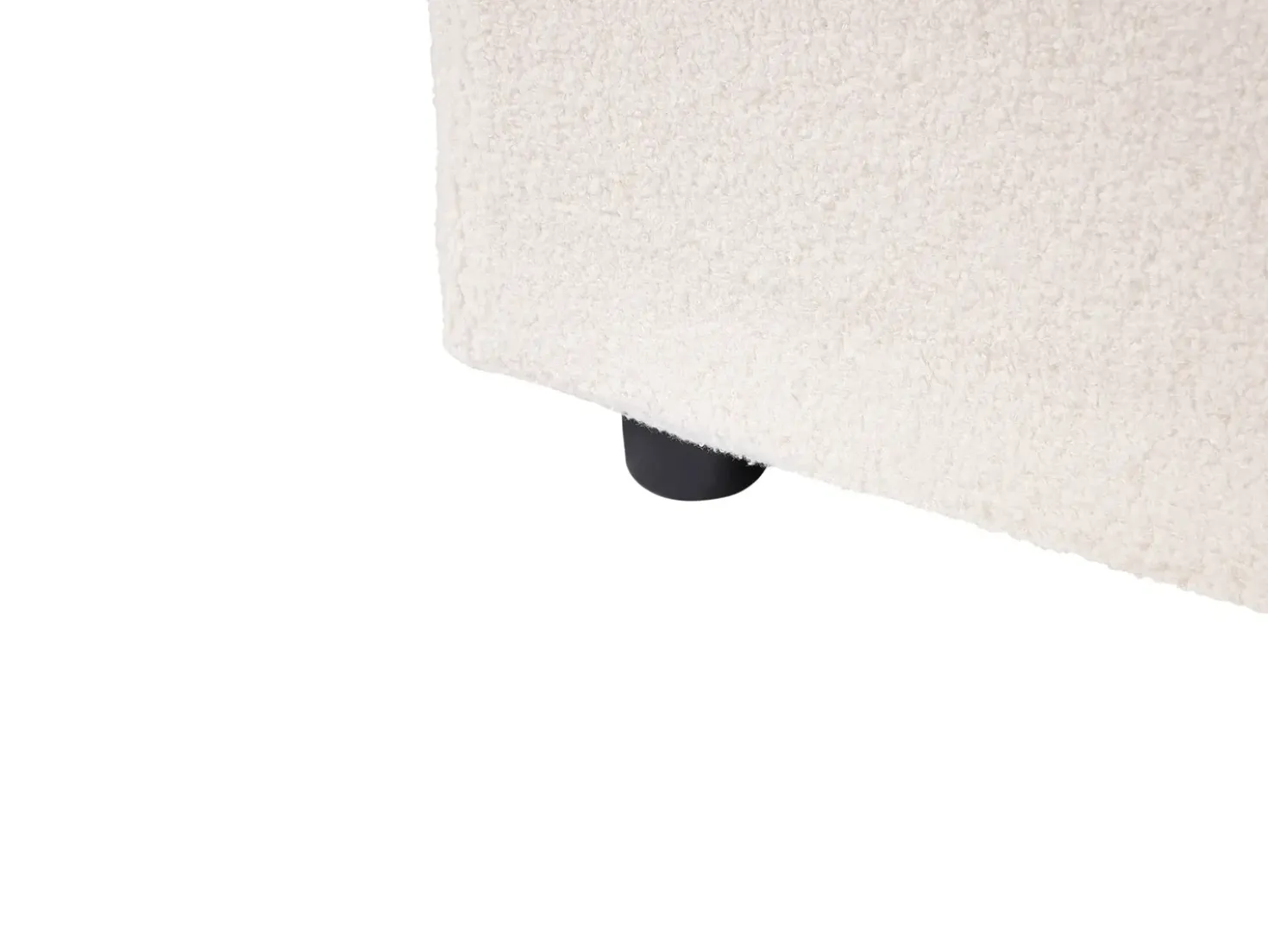 Divano letto angolare 3 posti HRISEY Bouclé Bianco con contenitore Lato destro