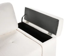Divano letto angolare 3 posti HRISEY Bouclé Bianco con contenitore Lato destro