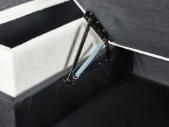 Divano letto angolare 3 posti HRISEY Bouclé Bianco con contenitore Lato destro