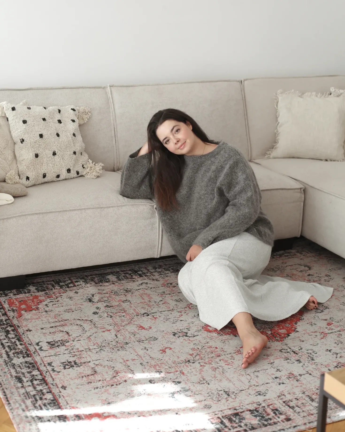 Divano letto angolare 3 posti ROMEDAL Tessuto Beige Lato Sinistro
