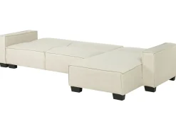 Divano letto angolare 3 posti ROMEDAL Tessuto Beige Lato Sinistro