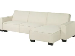 Divano letto angolare 3 posti ROMEDAL Tessuto Beige Lato Sinistro