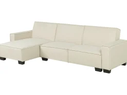 Divano letto angolare 3 posti ROMEDAL Tessuto Beige Lato destro