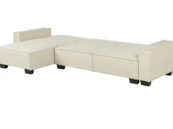 Divano letto angolare 3 posti ROMEDAL Tessuto Beige Lato destro