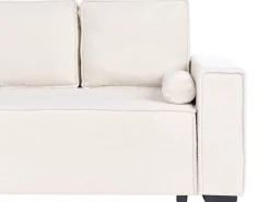 Divano letto angolare 3 posti EDANE Bouclé Bianco sporco con contenitore Lato destro