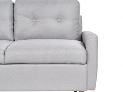 Divano letto angolare 4 posti FLAKK Tessuto Grigio chiaro con contenitore Lato destro
